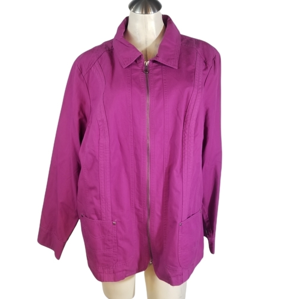 CJ Banks Size 2X Purple Full Zip Jacket